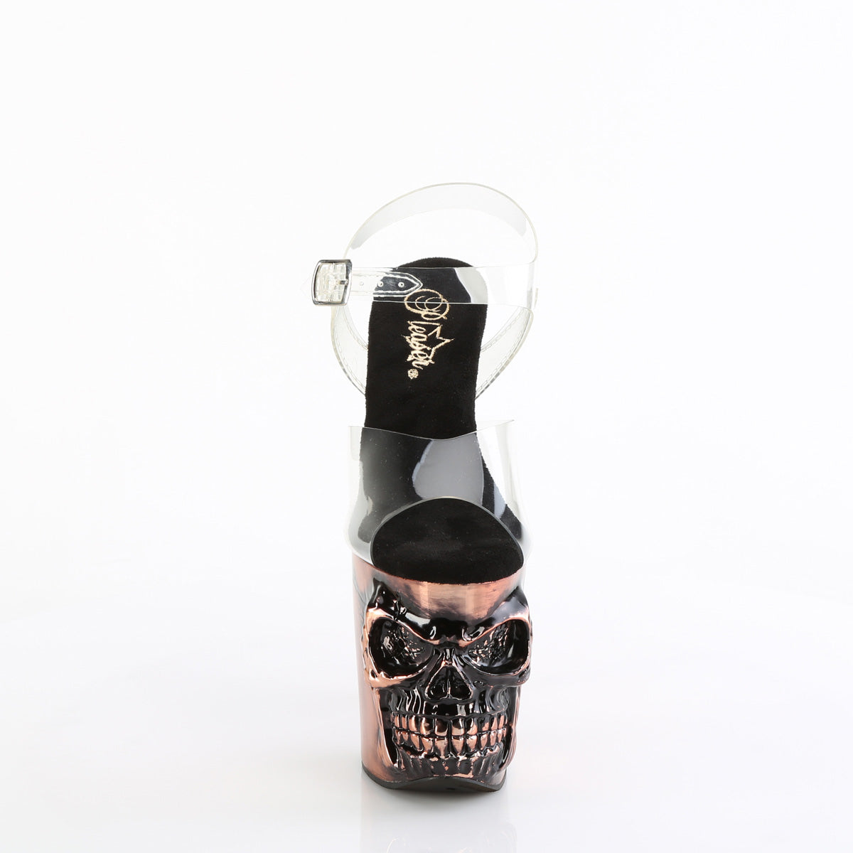 Pleaser Sandals RAPTURE-808-LT Clr/Satin Copper Chrome