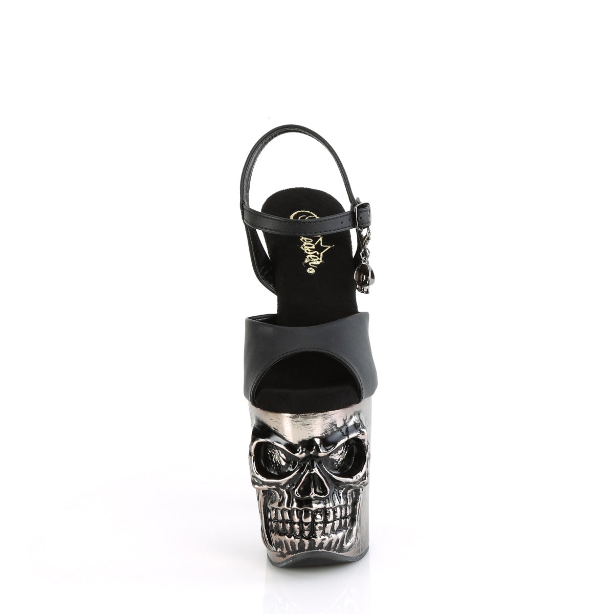 Pleaser Des sandales RAPTURE-809-LT BLK faux cuir / étain de satin chromé