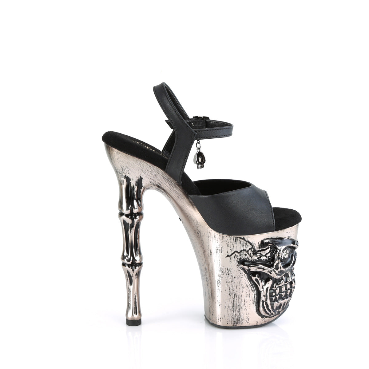 Pleaser Des sandales RAPTURE-809-LT BLK faux cuir / étain de satin chromé