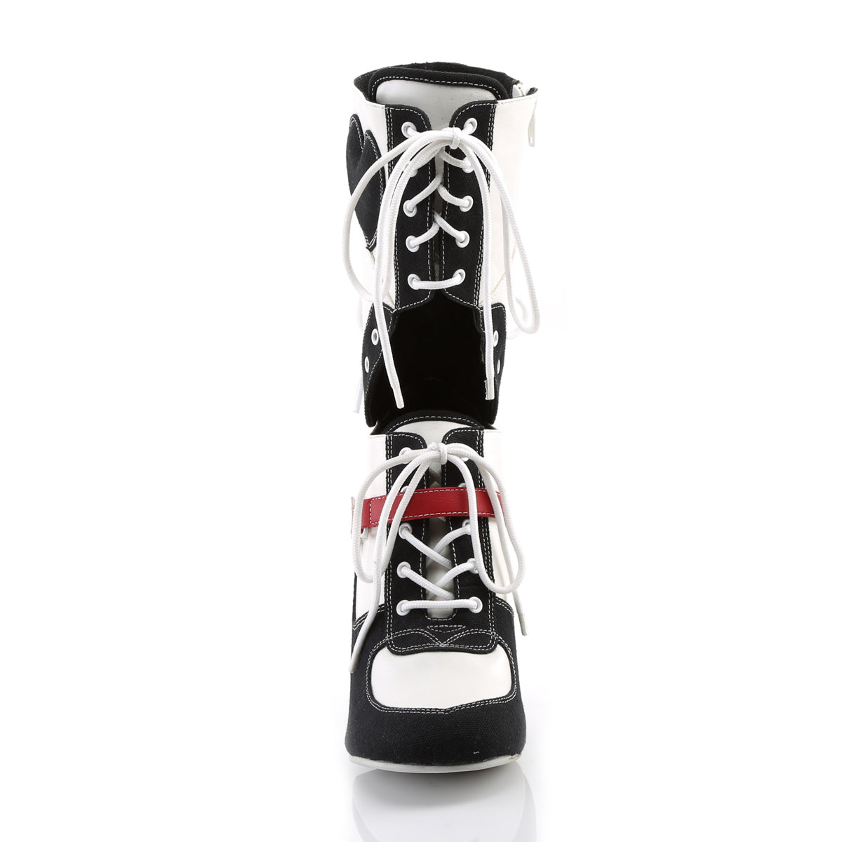 Funtasma Bottes pour femmes REFEREE-200 Toile blanche Pu-Black