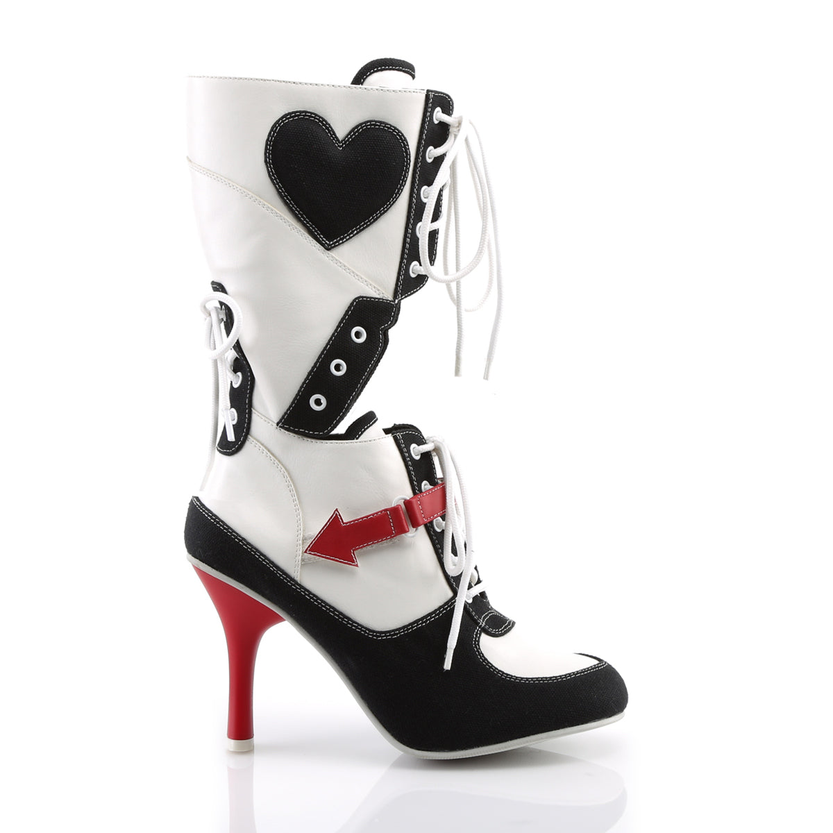 Funtasma Bottes pour femmes REFEREE-200 Toile blanche Pu-Black