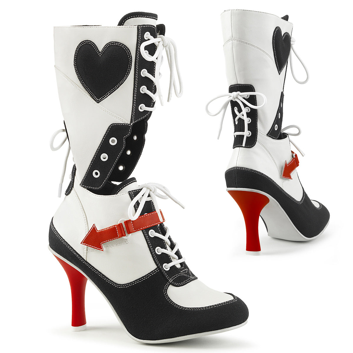 Funtasma Bottes pour femmes REFEREE-200 Toile blanche Pu-Black