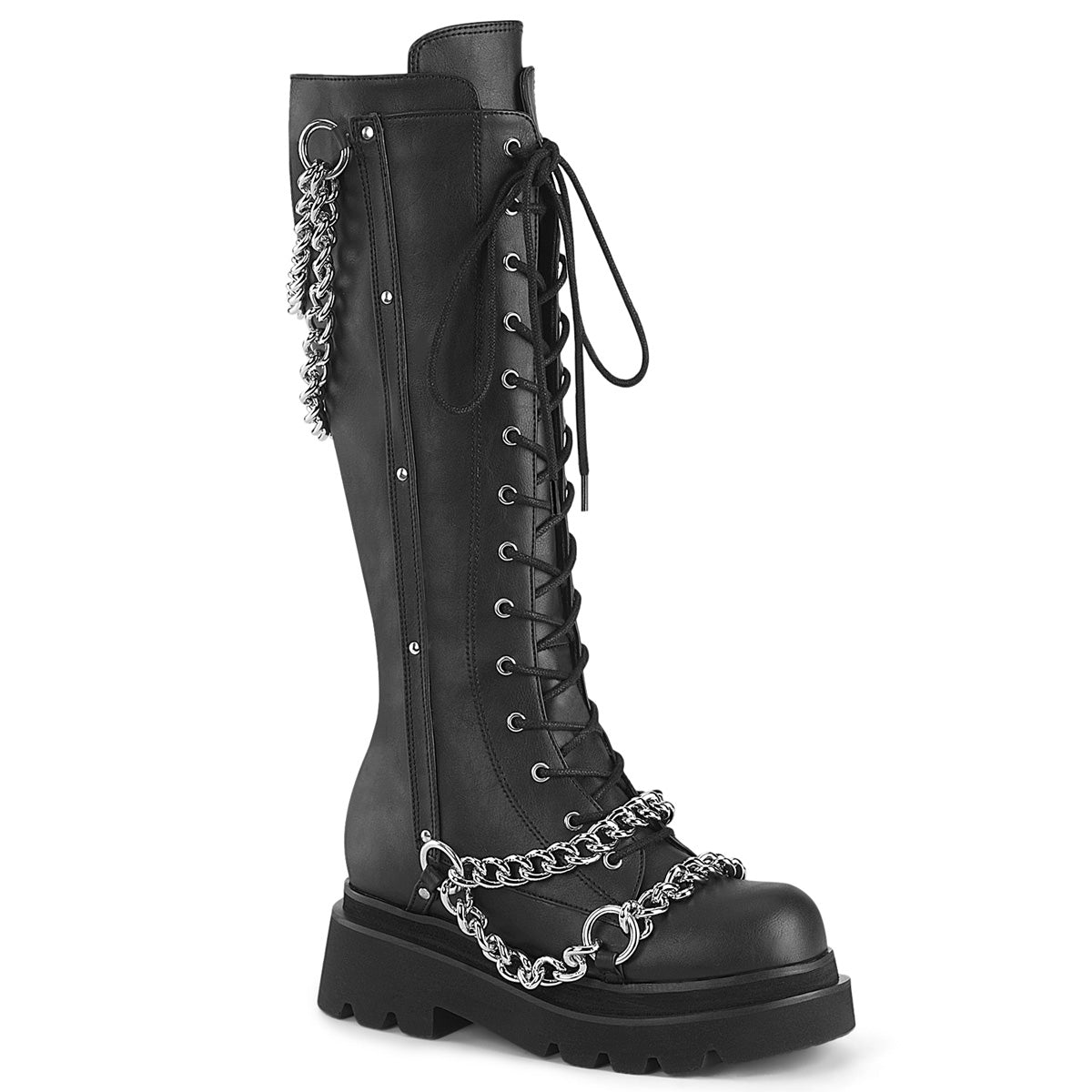 DemoniaCult RENEGADE-215 Blk Vegan Leather