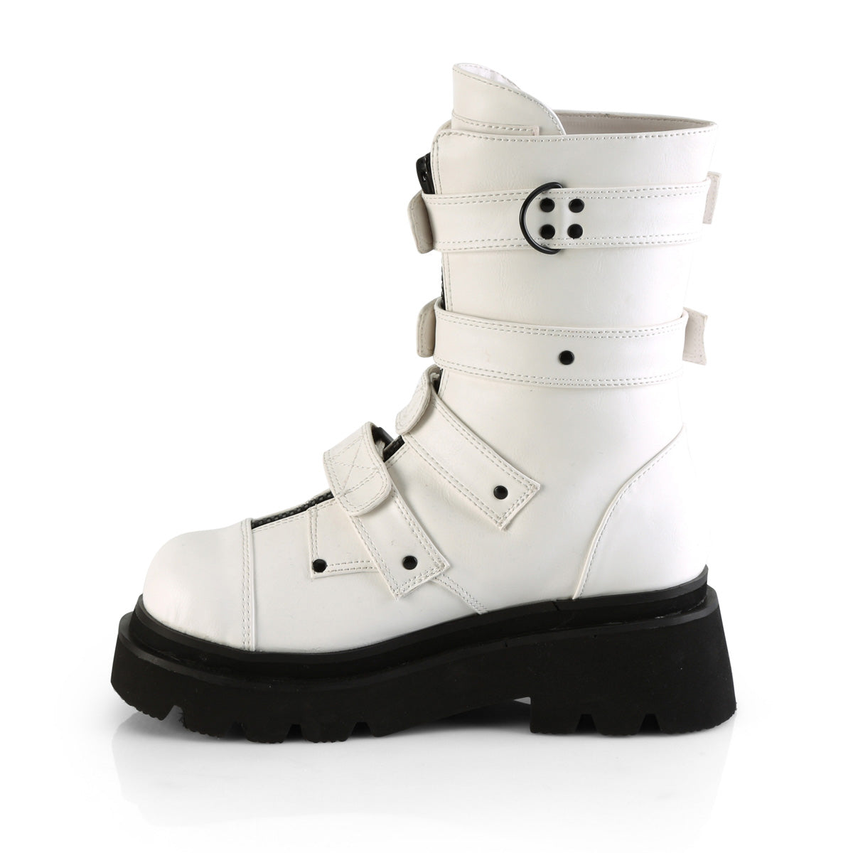 DemoniaCult Bottes RENEGADE-55 Wht Vegan Leather