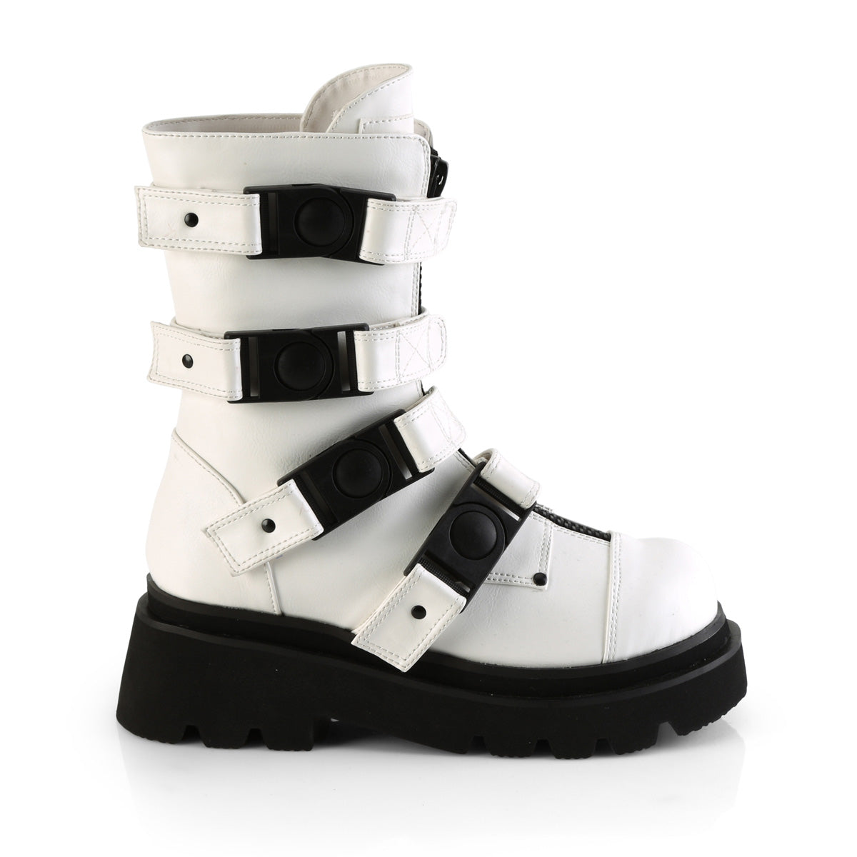 DemoniaCult Bottes RENEGADE-55 Wht Vegan Leather
