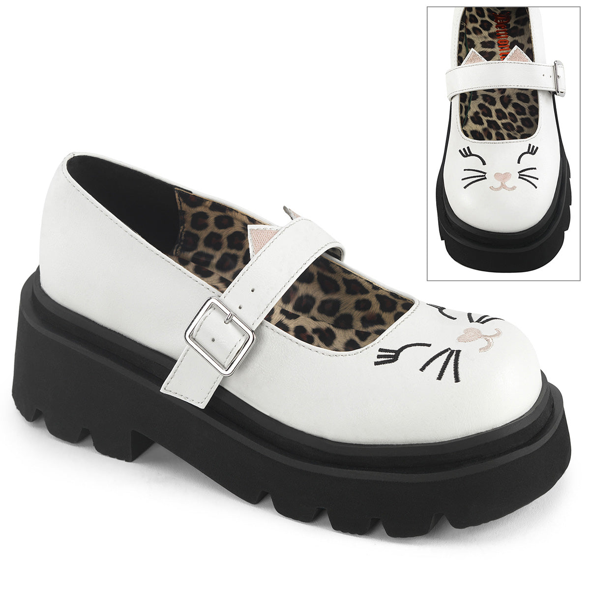 DemoniaCult RENEGADE-56 Wht Vegan Leather