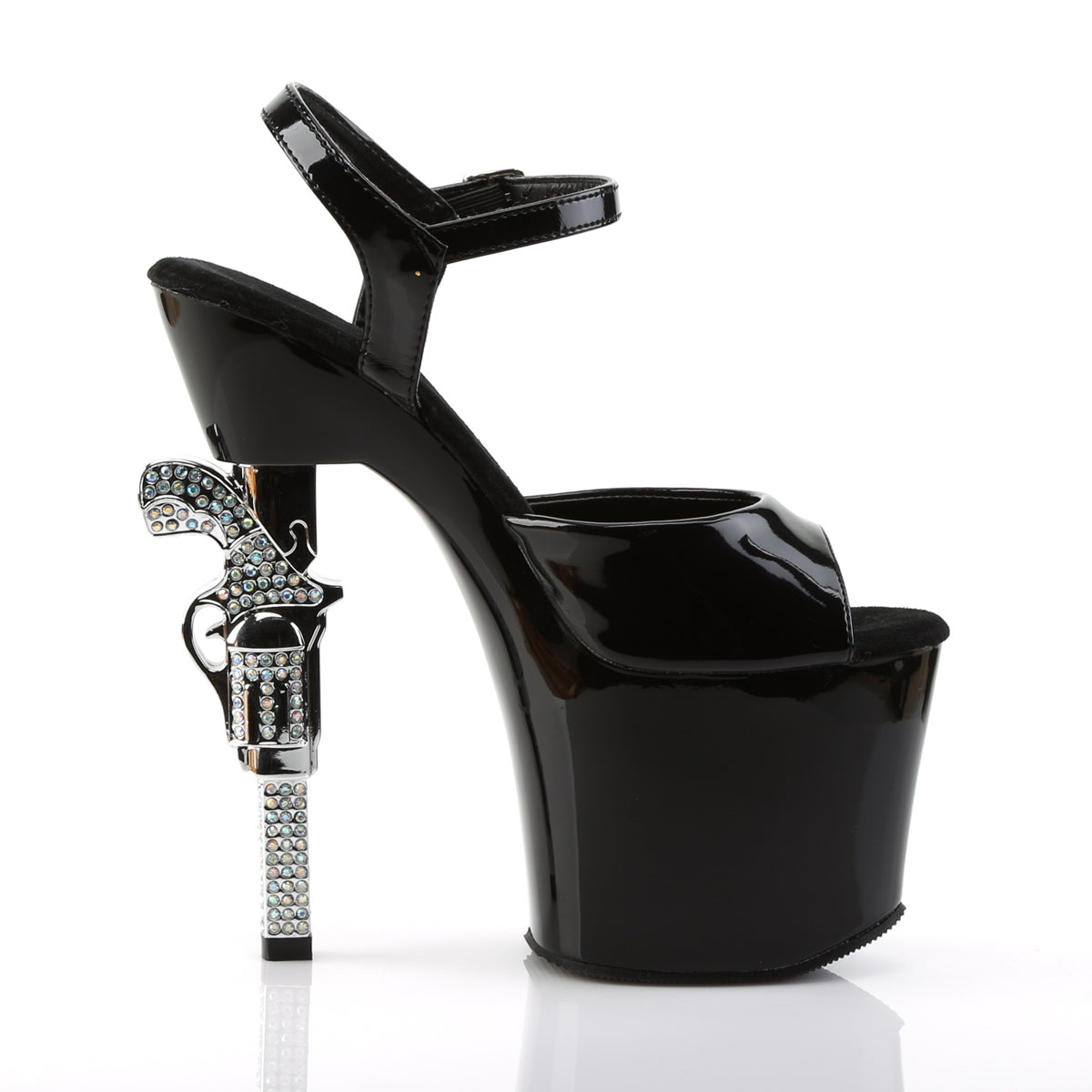 Pleaser Sandales pour femmes REVOLVER-709 blk / blk
