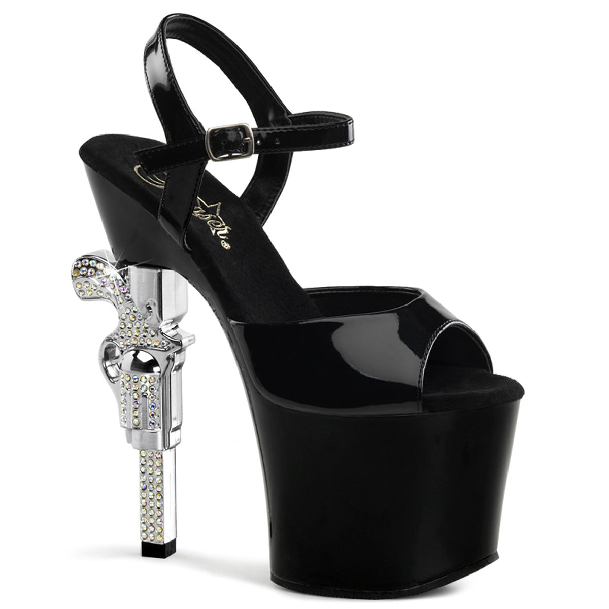 Pleaser Sandales pour femmes REVOLVER-709 blk / blk