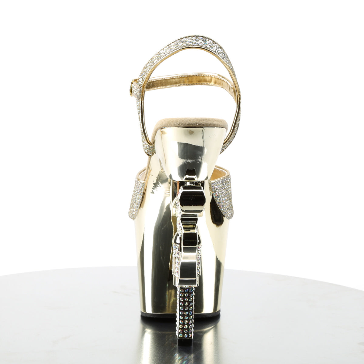 Pleaser Sandales pour femmes REVOLVER-709g Gold multi gltr / chrome d'or