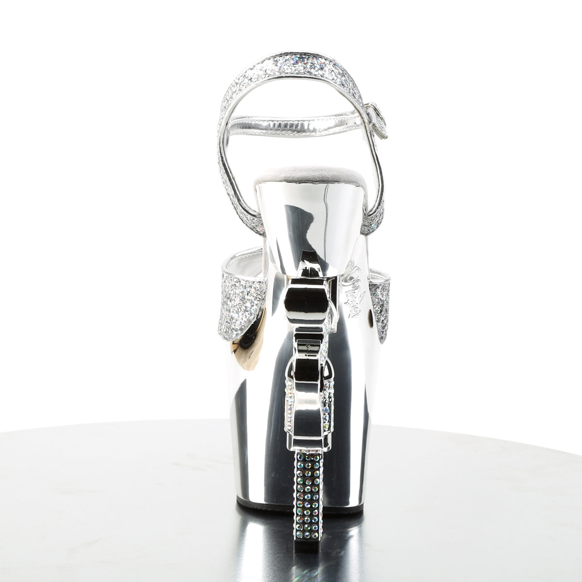 Pleaser Sandales pour femmes REVOLVER-709g SLV Multi GLTR / SLV Chrome