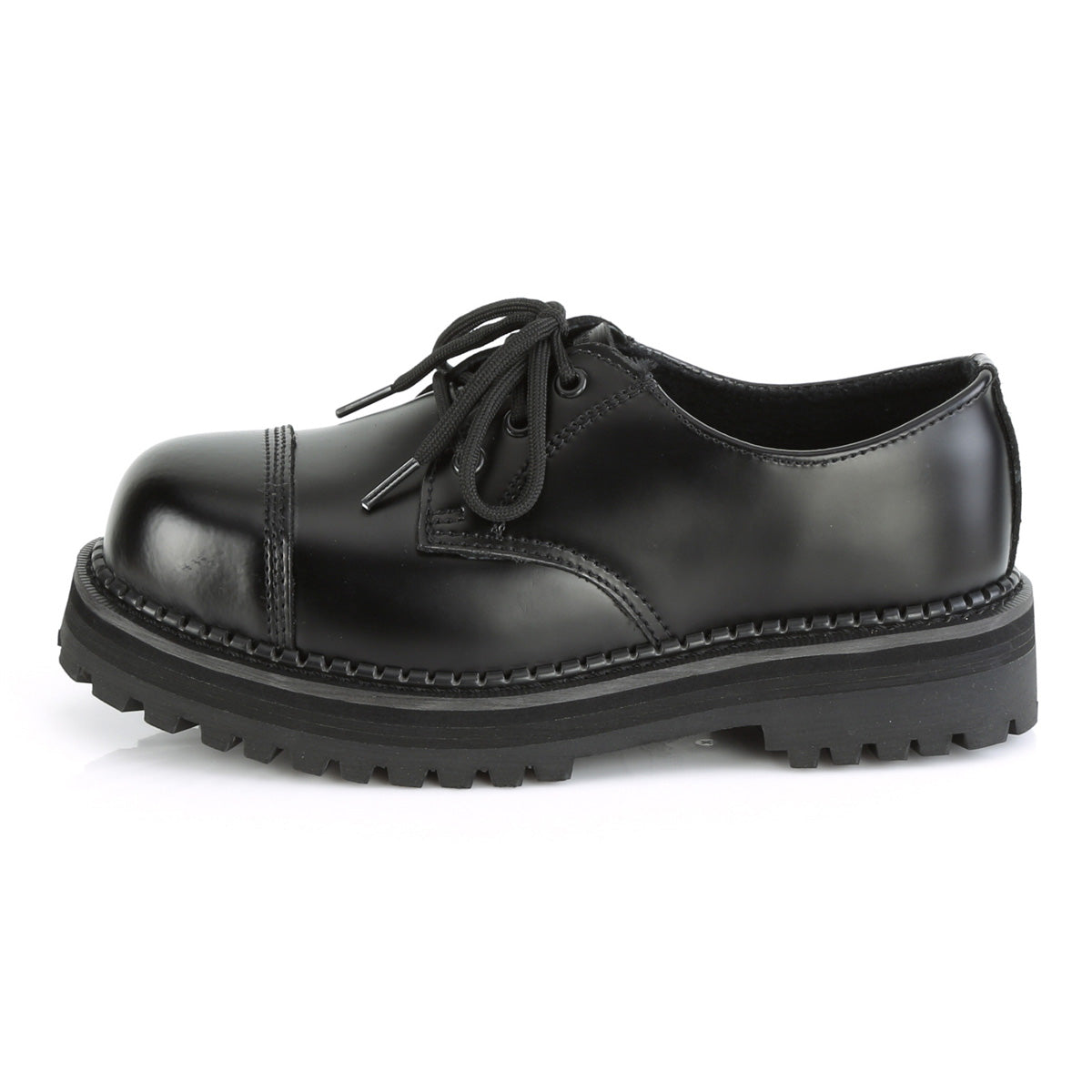 DemoniaCult Bottes pour hommes RIOT-03 Cuir Blk