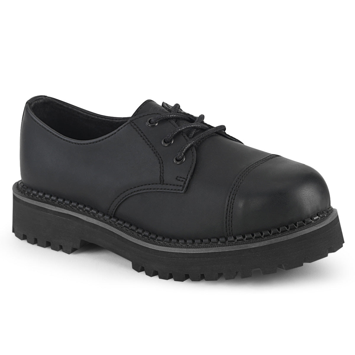 DemoniaCult Bottes pour hommes RIOT-03 Cuir végétalien BLK