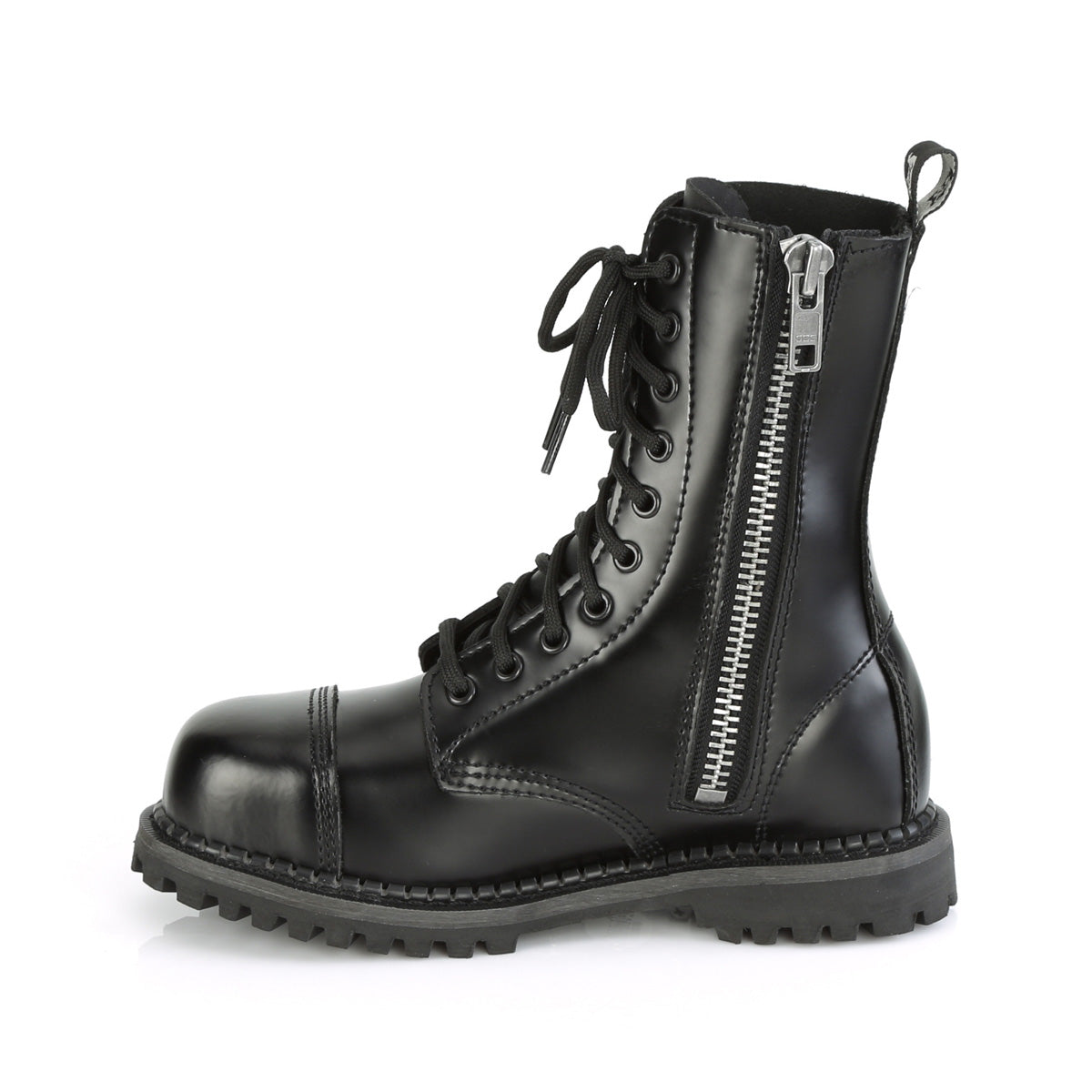 DemoniaCult Bottes pour hommes RIOT-10 BLK Cuir