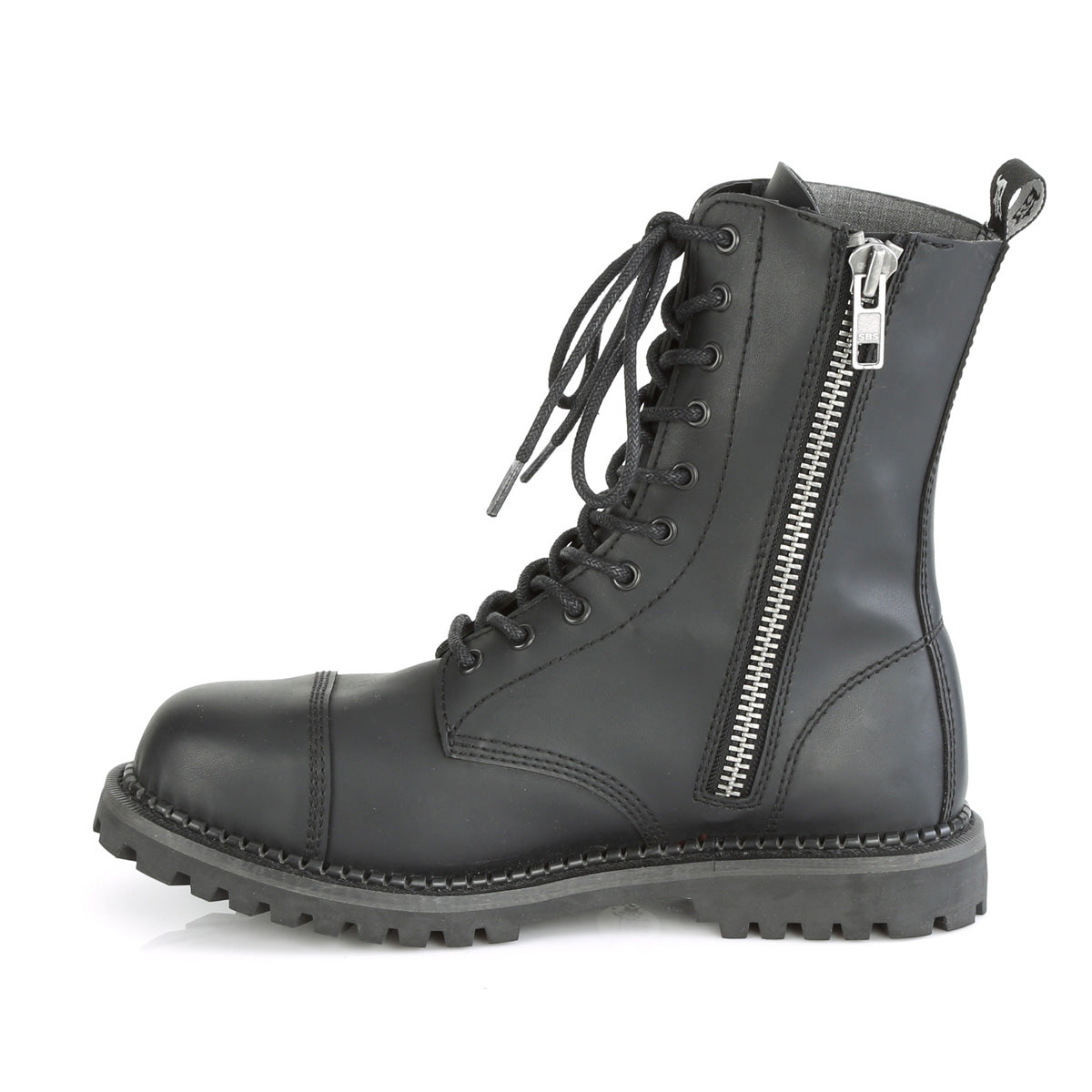 DemoniaCult Bottes pour hommes RIOT-10 cuir végétalien BLK