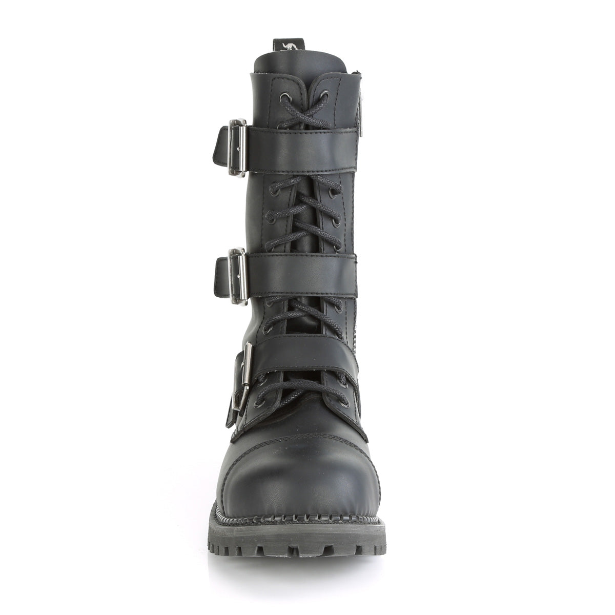 DemoniaCult Bottes pour hommes RIOT-12bk en cuir végétalien BLK