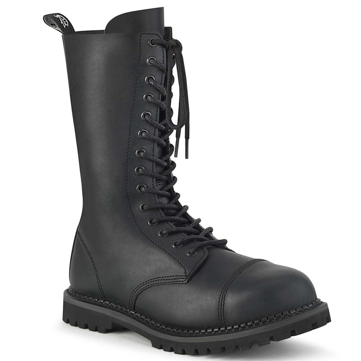 DemoniaCult Bottes pour hommes RIOT-14 Cuir végétalien BLK