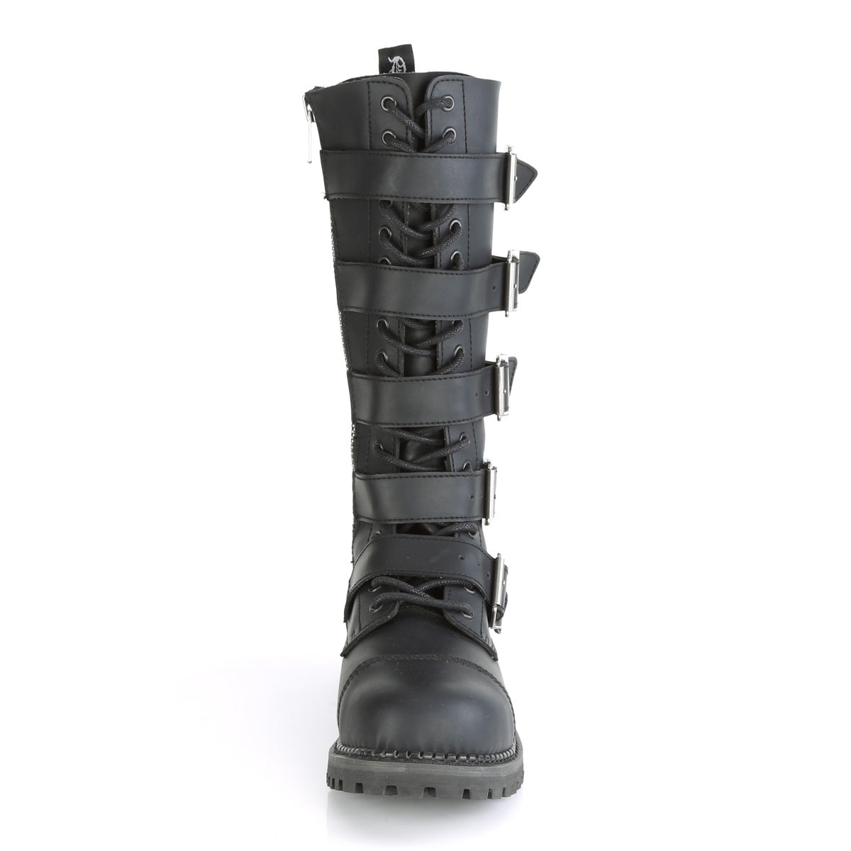 DemoniaCult Bottes pour hommes RIOT-18bk en cuir végétalien BLK