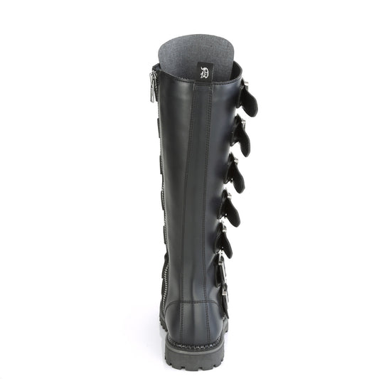 DemoniaCult Bottes pour hommes RIOT-21mp Blk Vegan Leather