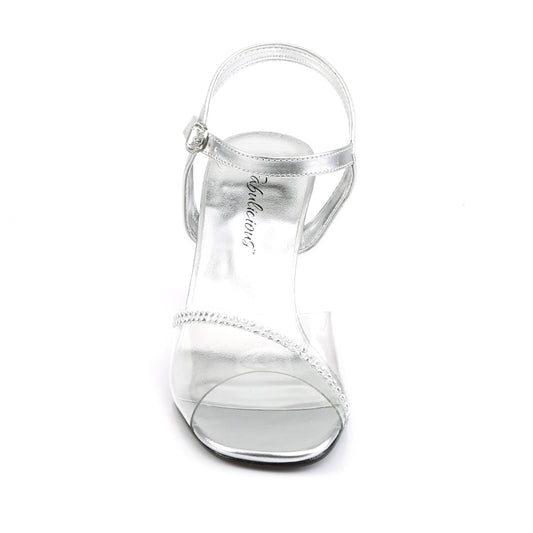 Fabulicious Sandales féminines ROMANCE-308r CLR-SLV PU métallique