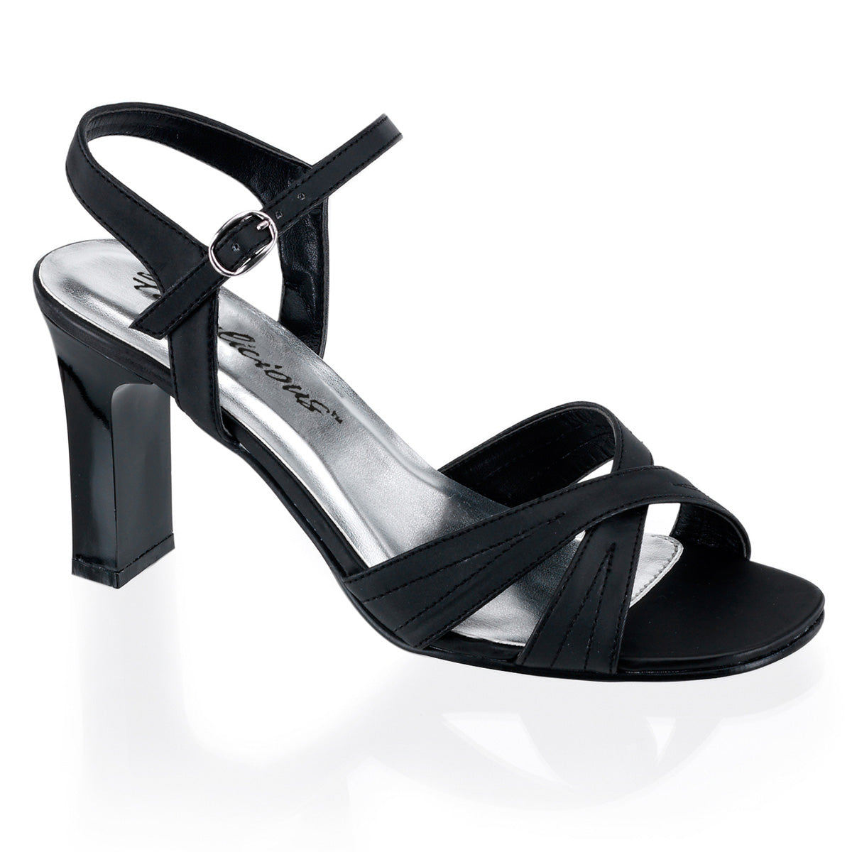 Fabulicious Sandales pour femmes ROMANCE-313 blk satin pu