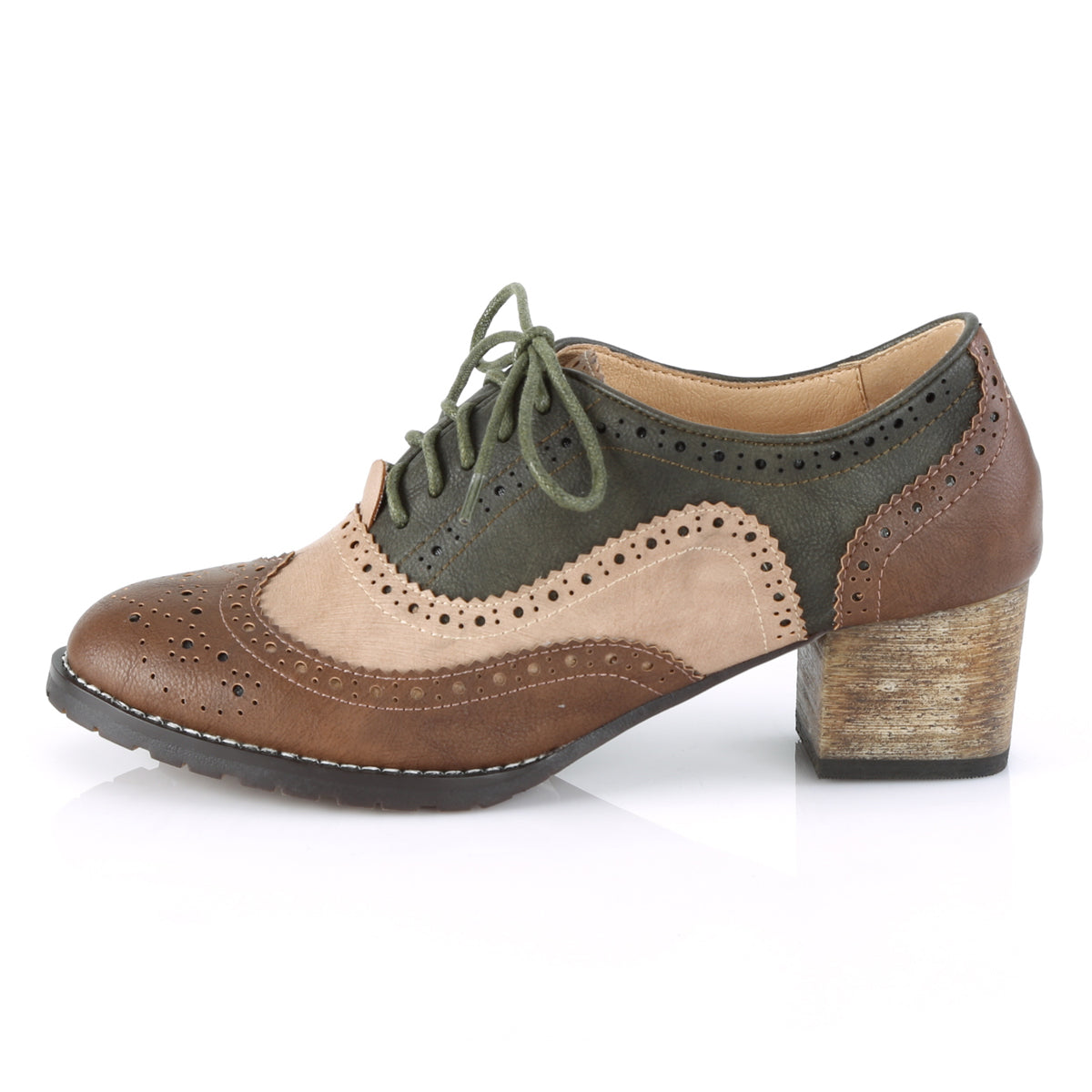 Pin Up Couture Pompes pour femmes RUSSELL-34 cuir brun-multim en cuir