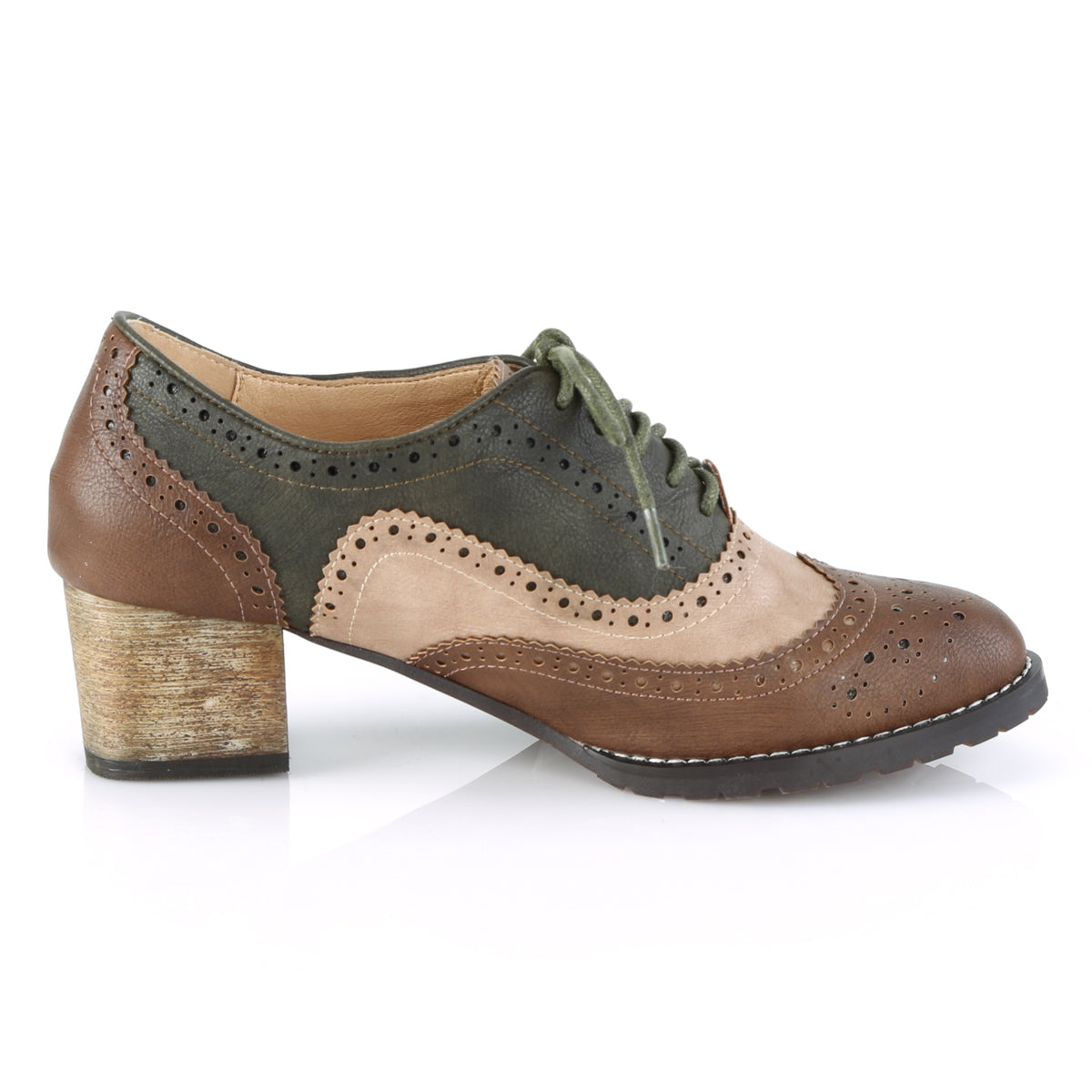 Pin Up Couture Pompes pour femmes RUSSELL-34 cuir brun-multim en cuir