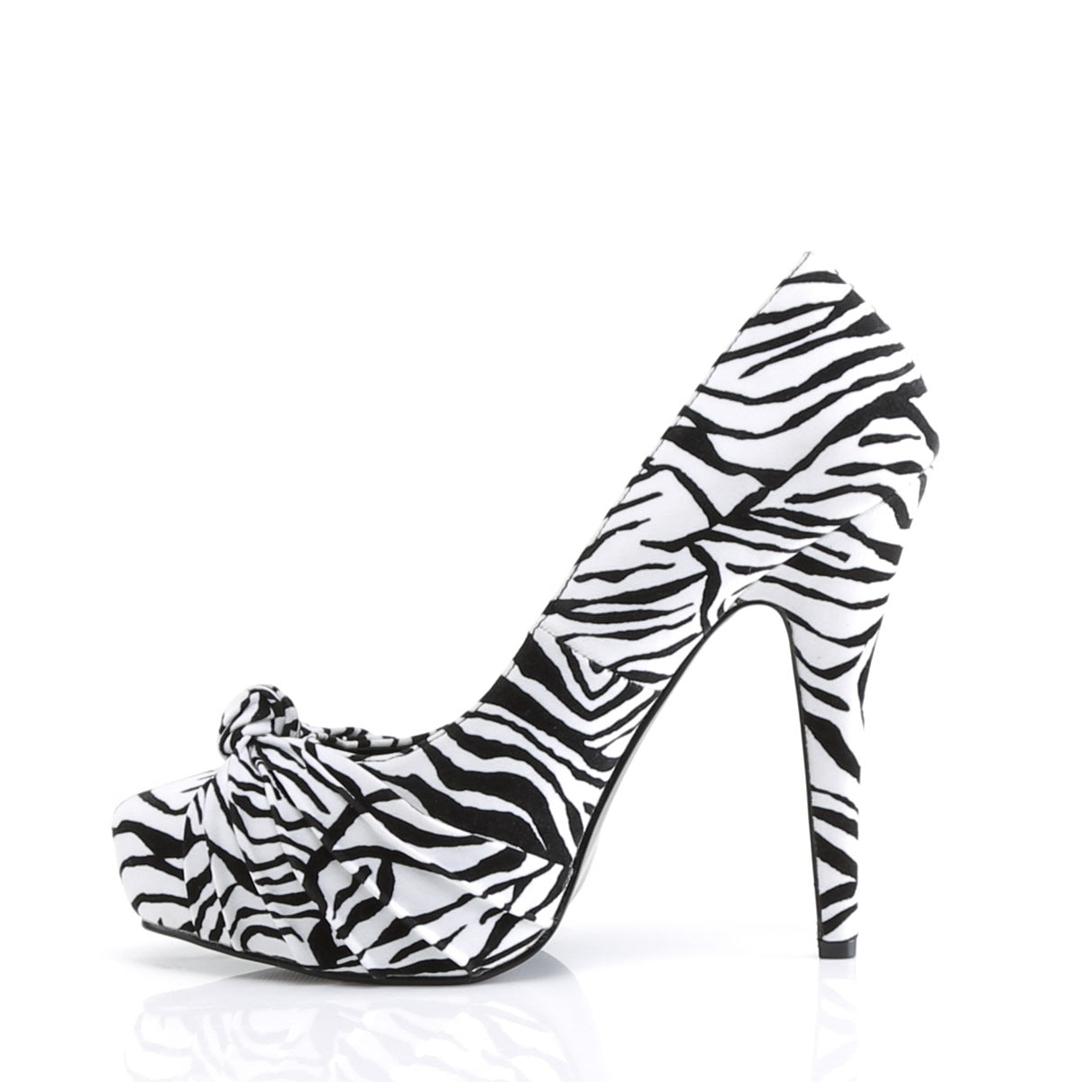 Pin Up Couture Pompes pour femmes SAFARI-06 Blk-wht Zebra Print Velvet