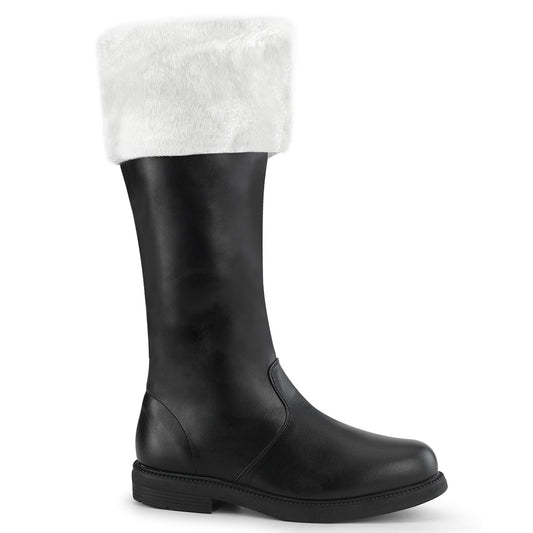 Funtasma Bottes pour hommes Santa-108 BLK PU-WHT FAUX FUR