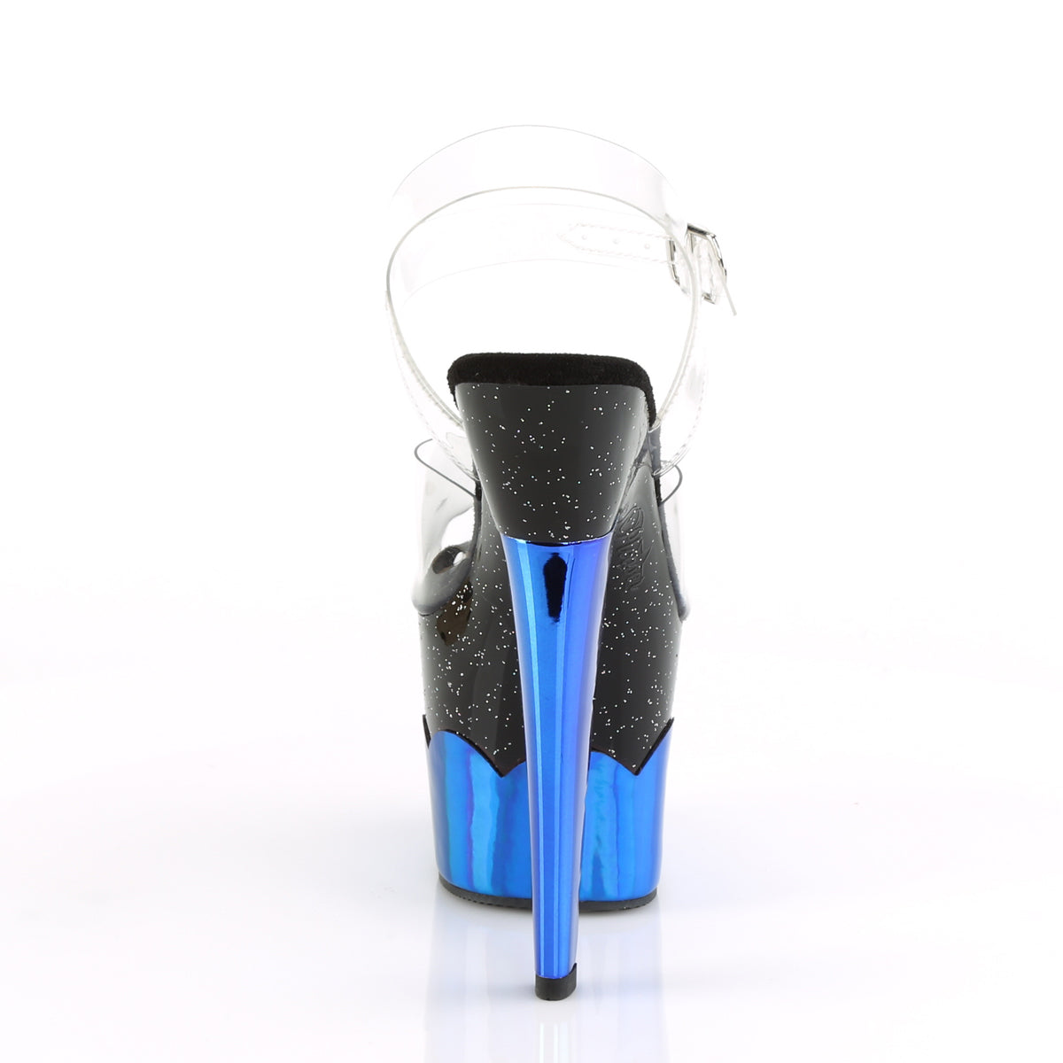Pleaser Sandales pour femmes SCALLOP-708-2HGM Hologramme CLR / BLK-BLEU