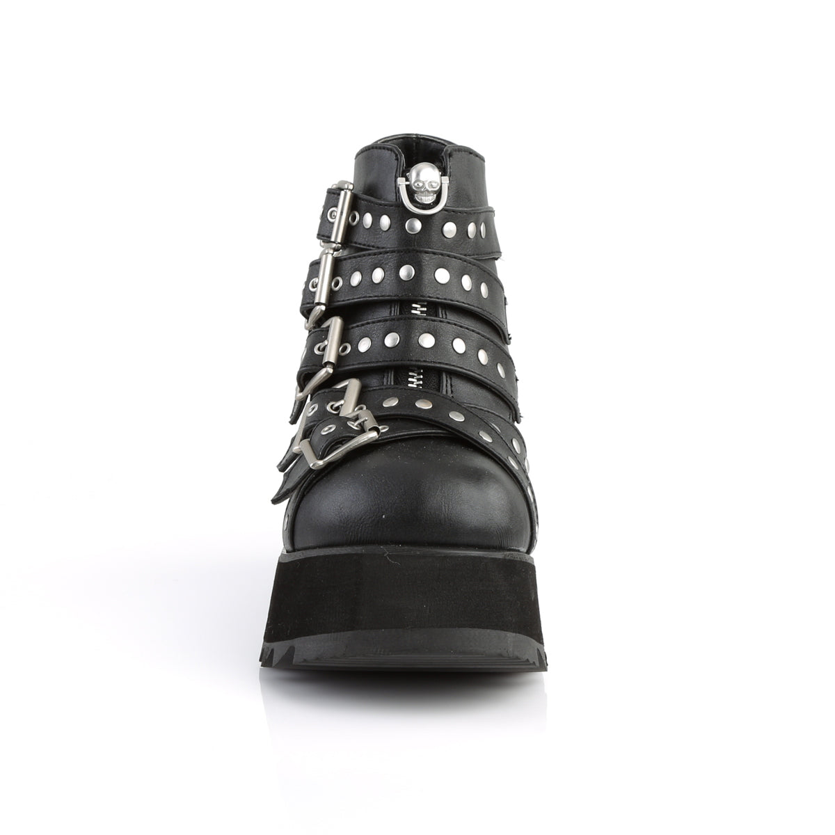 DemoniaCult Bottes de cheville des femmes SCENE-30 Cuir végétalien BLK