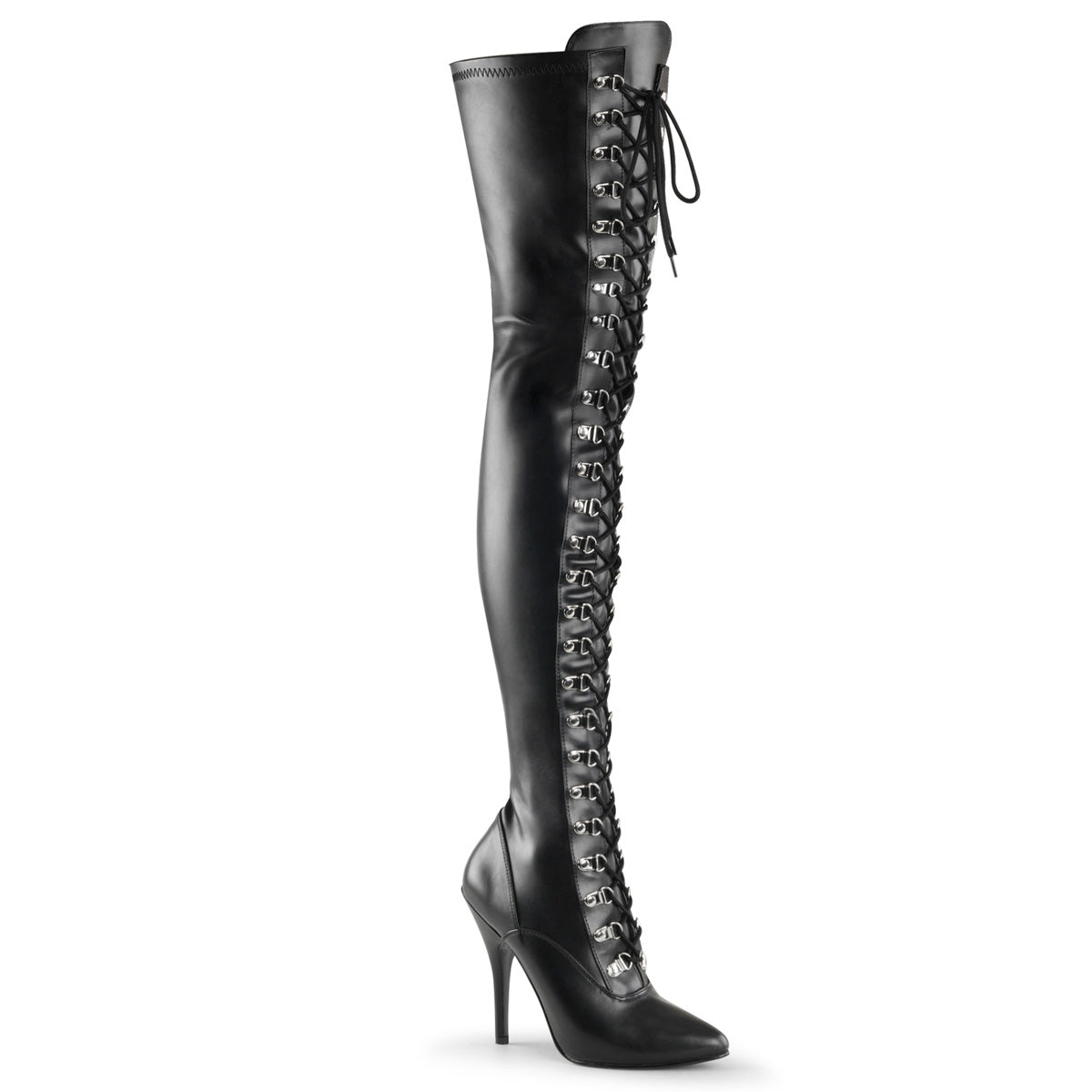 Pleaser Bottes pour femmes SEDUCE-3024 BLK STR FAUX CUIR