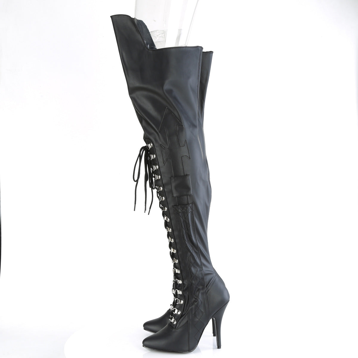 Pleaser Bottes SEDUCE-3082 Blk Str. faux cuir
