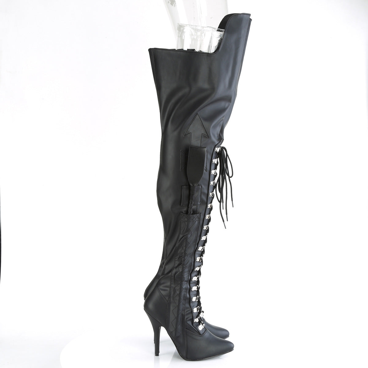 Pleaser Bottes SEDUCE-3082 Blk Str. faux cuir