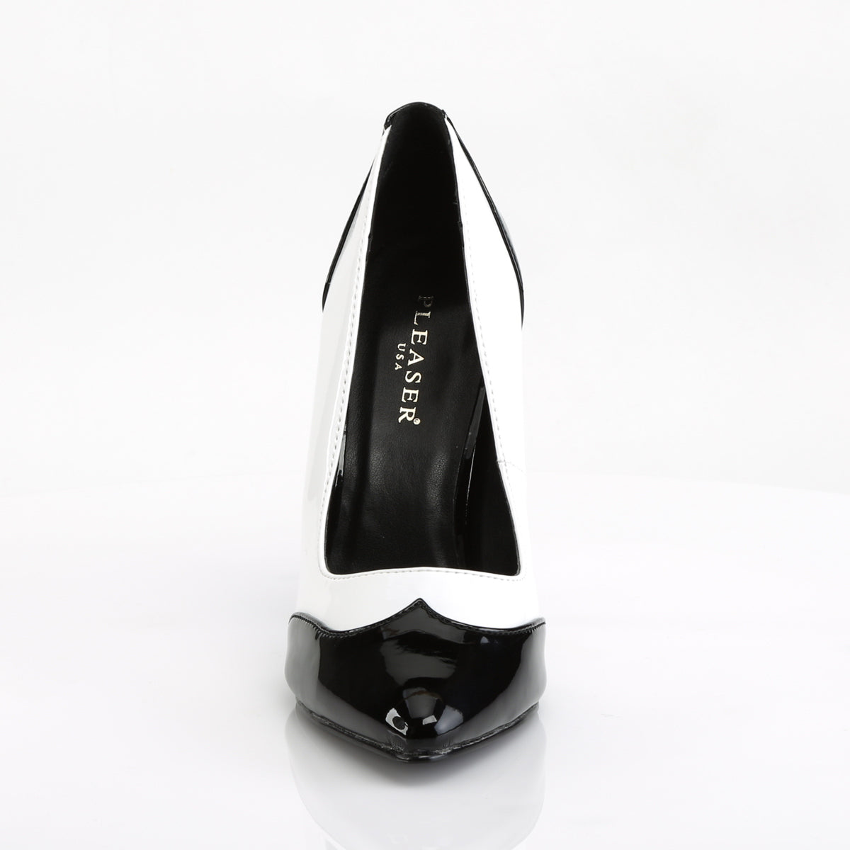 Pleaser Womens Pumps SEDUCE-425 Blk-Wht Pat