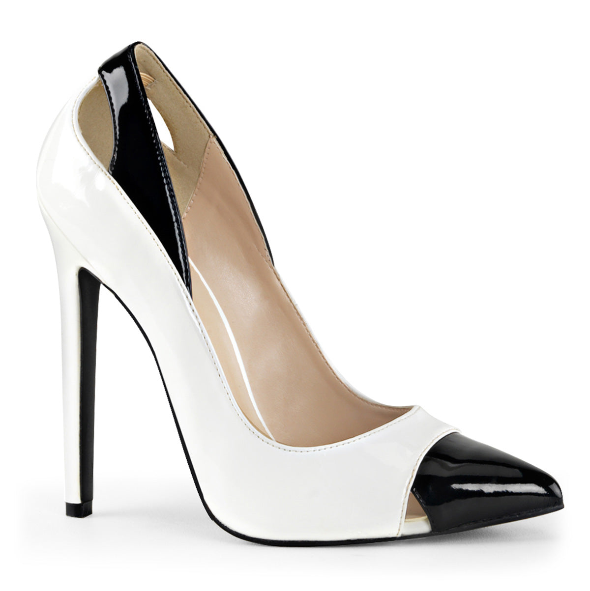 Pleaser Pompes pour femmes SEXY-22 wht-blk pat