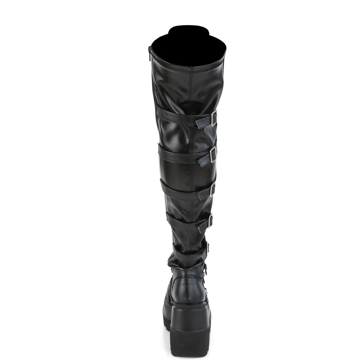 DemoniaCult Bottes de femmes SHAKER-350 étirement en cuir végétalien noir