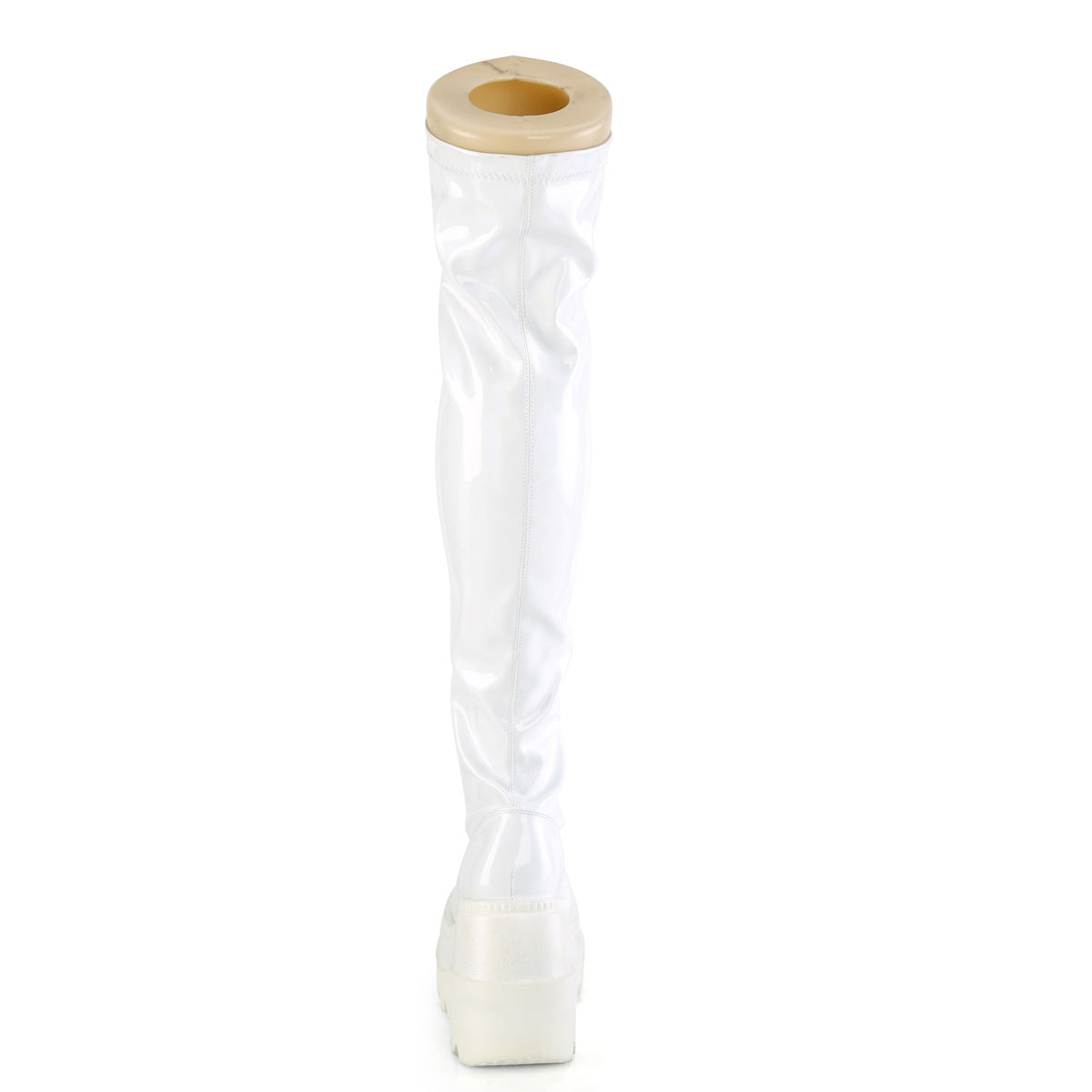 DemoniaCult Bottes de femmes SHAKER-374 WHT HOLOGRAM STRET BREVET