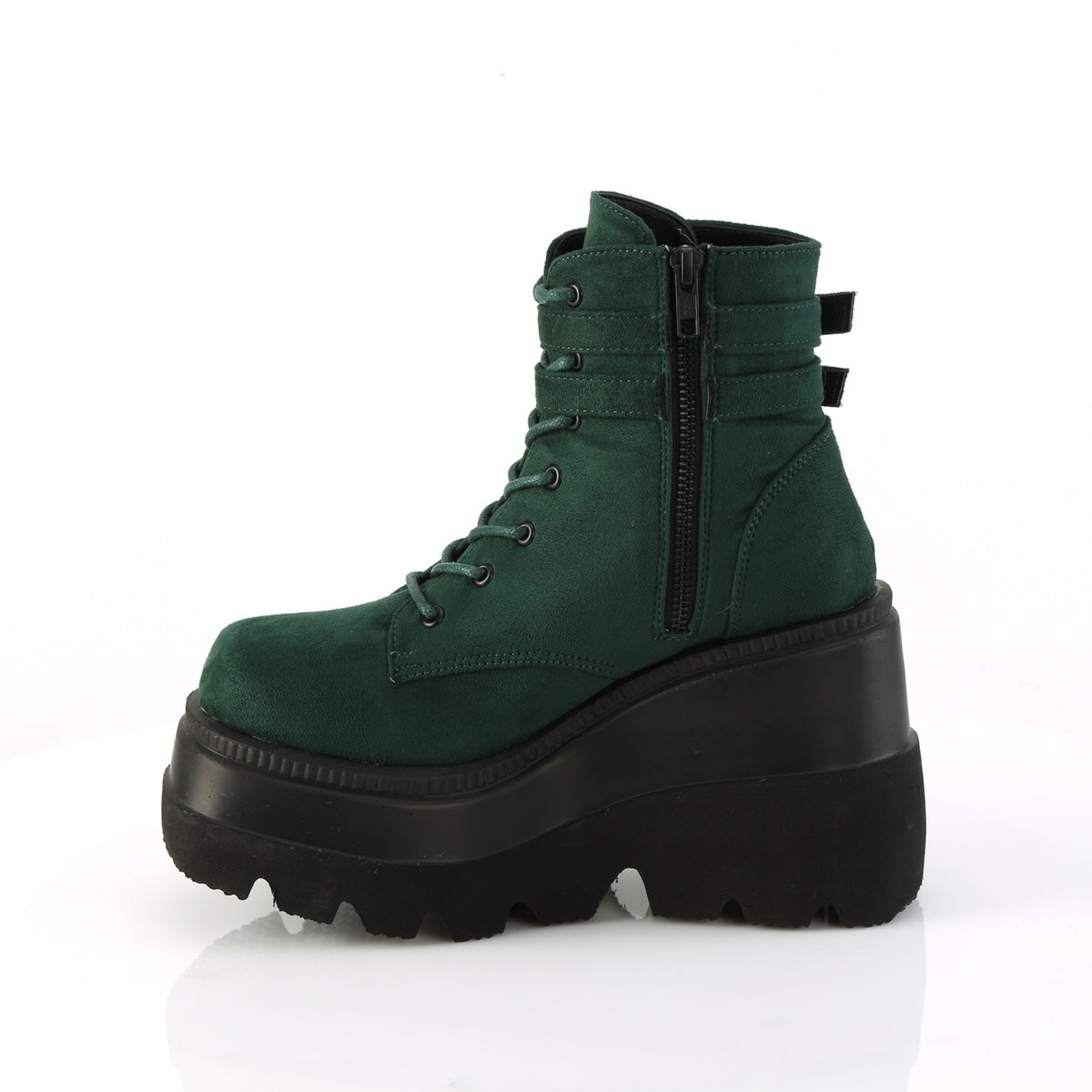 DemoniaCult Bottines SHAKER-52 daim végétalien émeraude