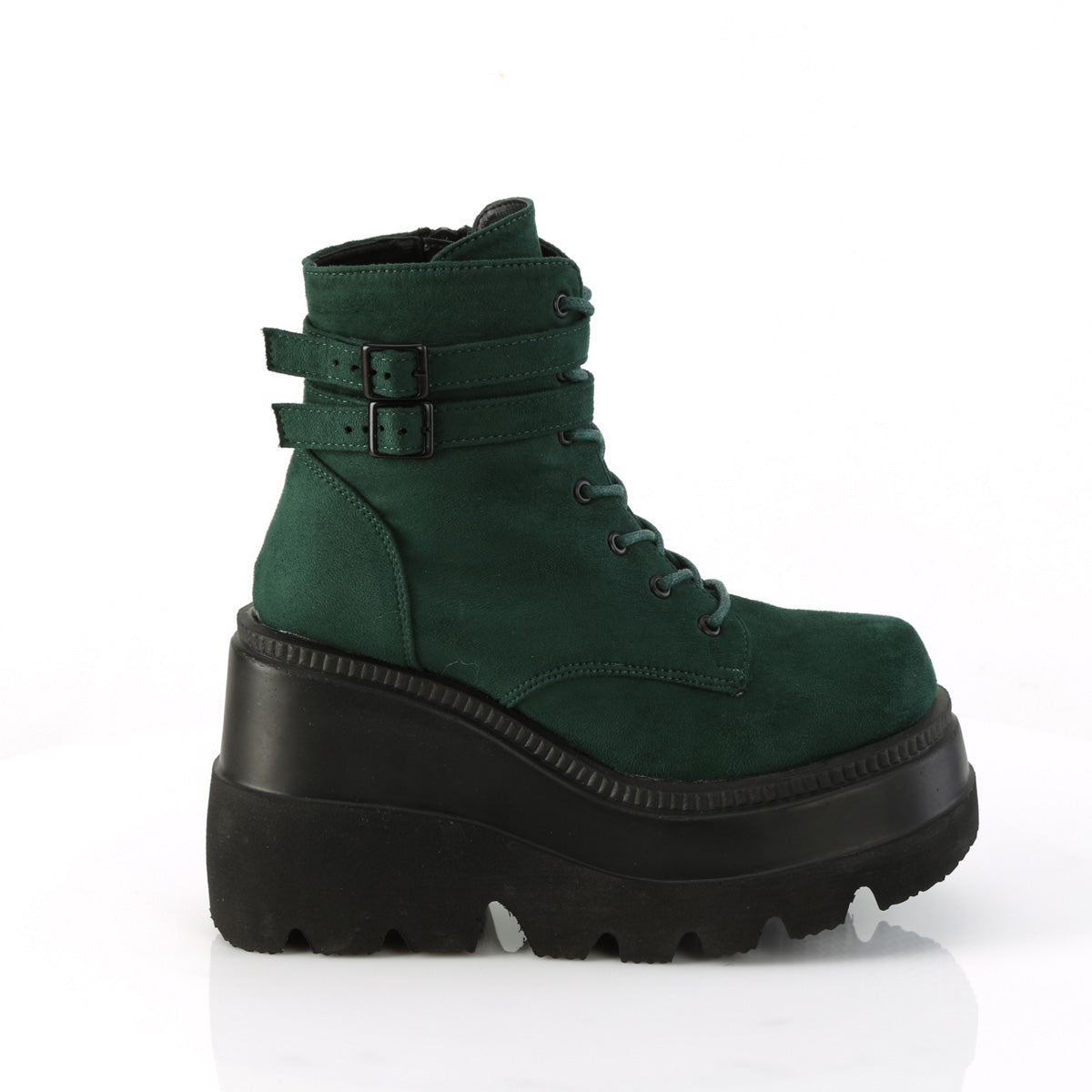 DemoniaCult Bottines SHAKER-52 daim végétalien émeraude