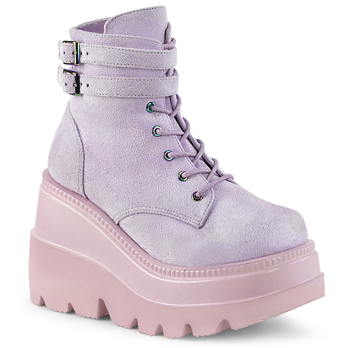 DemoniaCult Bottines SHAKER-52 daim végétalien de lavande