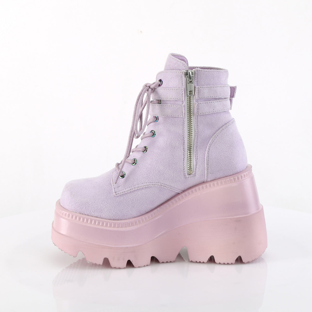 DemoniaCult Bottines SHAKER-52 daim végétalien de lavande
