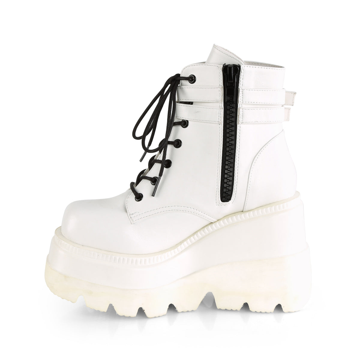 DemoniaCult Bottines SHAKER-52 Wht Vegan Leather