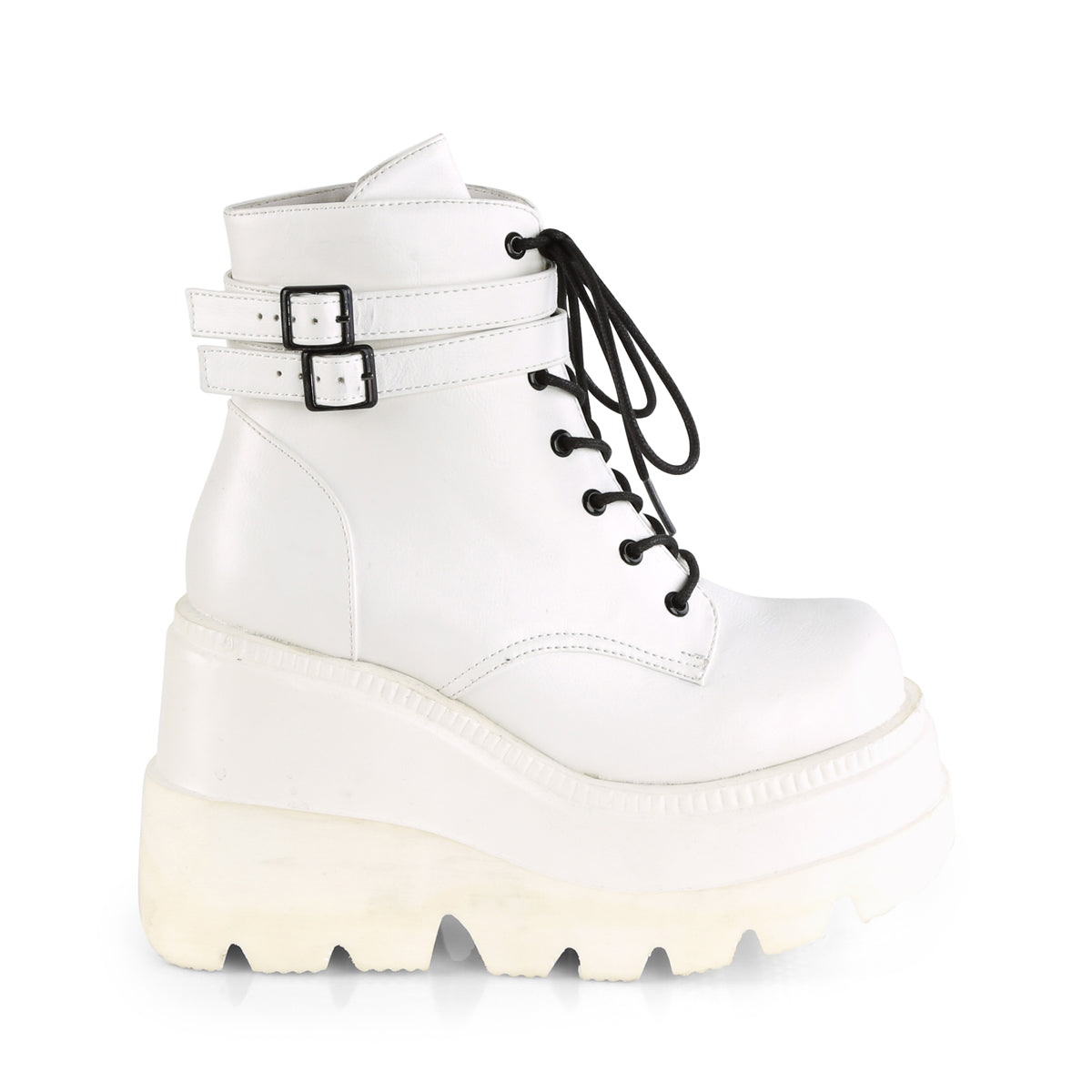 DemoniaCult Bottines SHAKER-52 Wht Vegan Leather