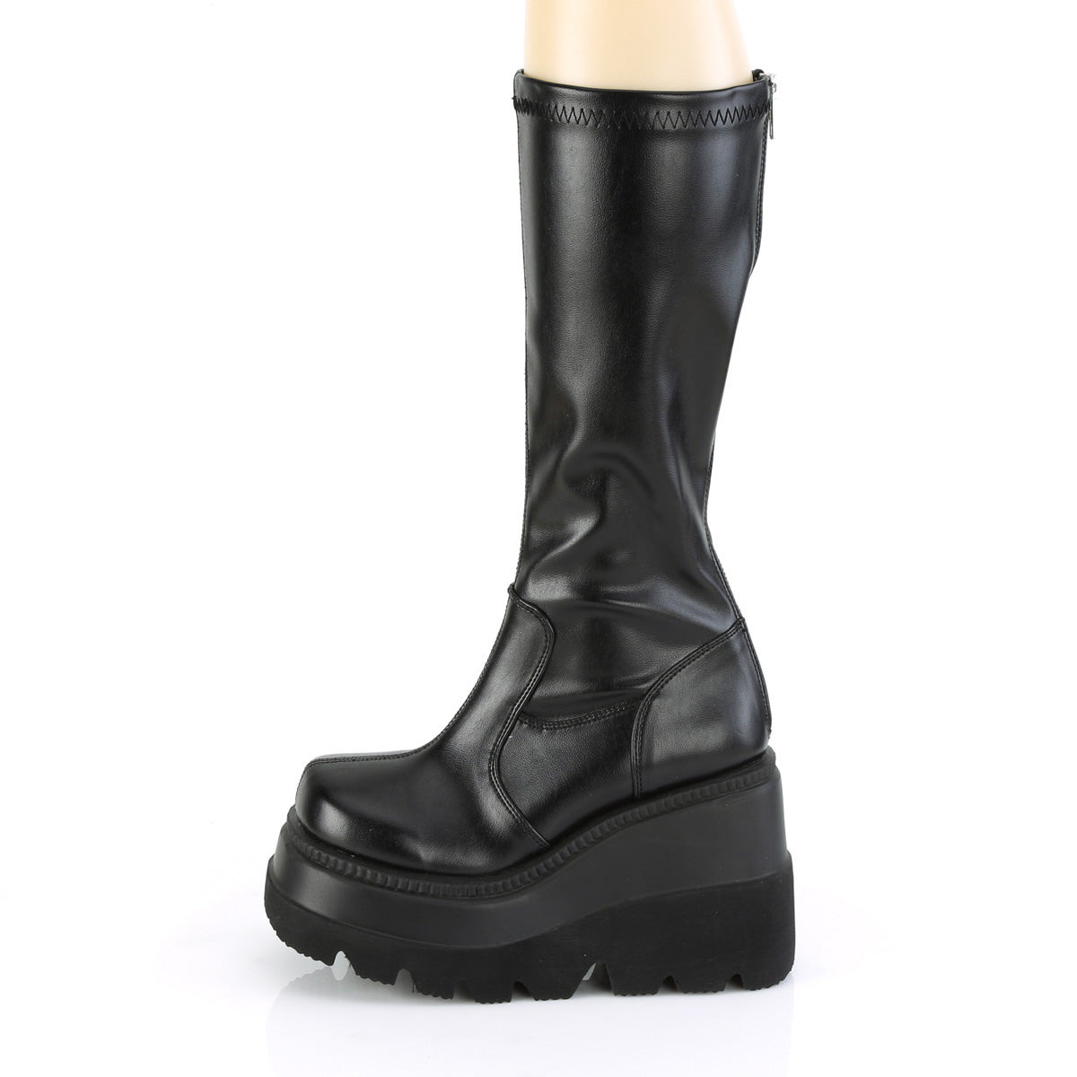 DemoniaCult Bottes de femmes SHAKER-65 Blk Str Vegan Leather