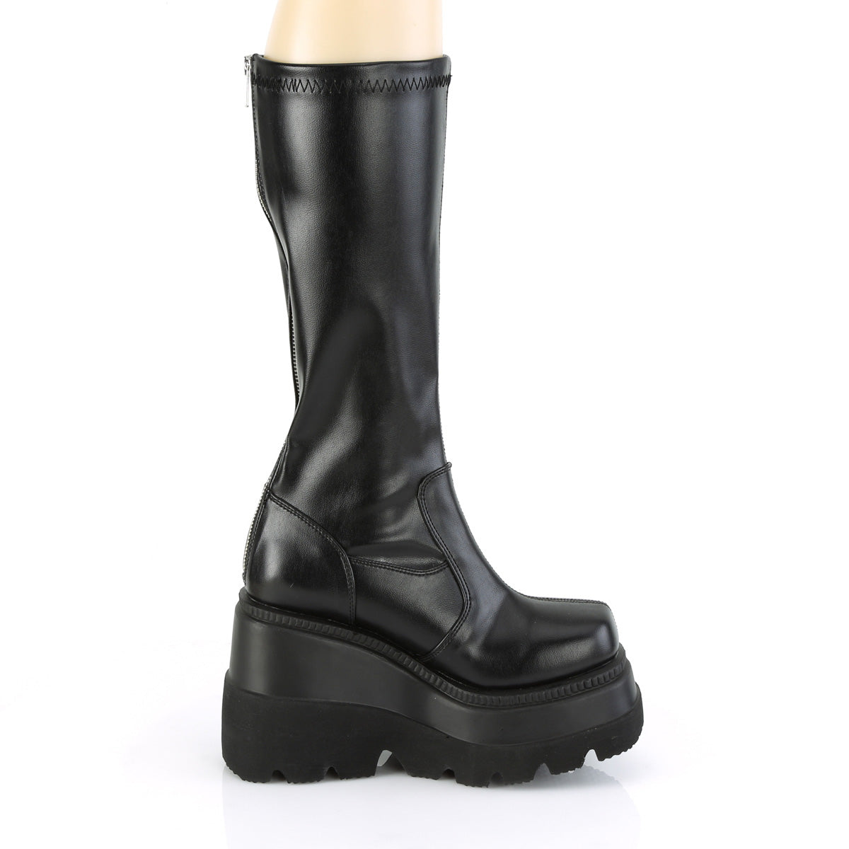 DemoniaCult Bottes de femmes SHAKER-65 Blk Str Vegan Leather