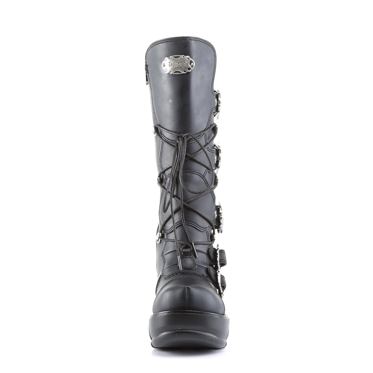 DemoniaCult Bottes de femmes SINISTER-203 Cuir végétalien BLK