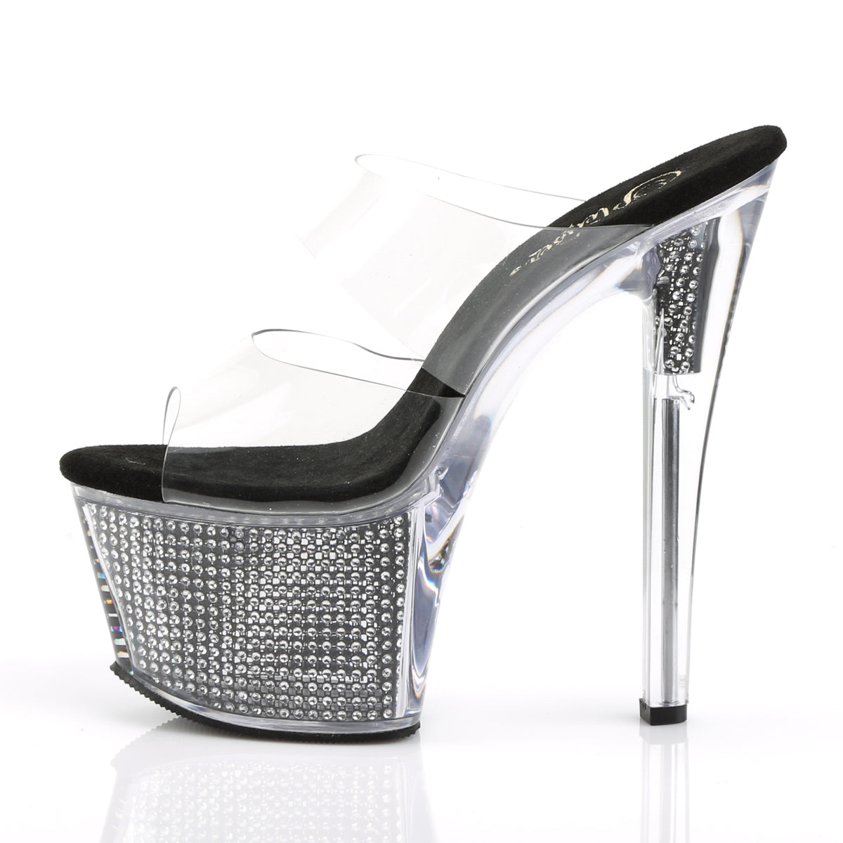 Pleaser Sandales pour femmes SKY-302SRS CLR / BLK SRS
