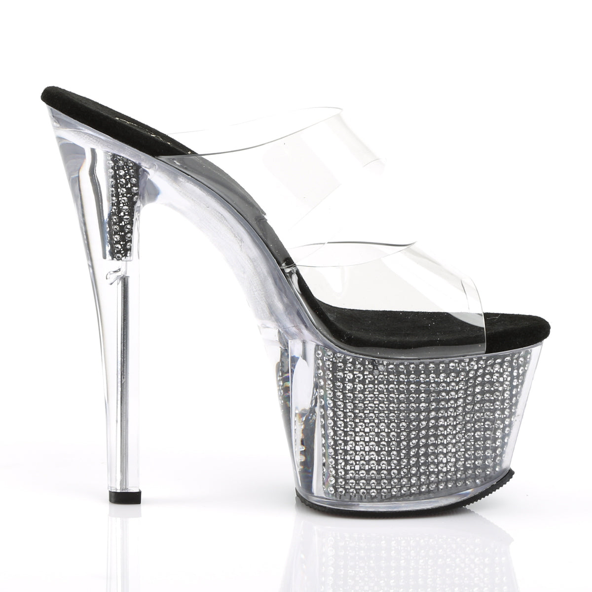Pleaser Sandales pour femmes SKY-302SRS CLR / BLK SRS