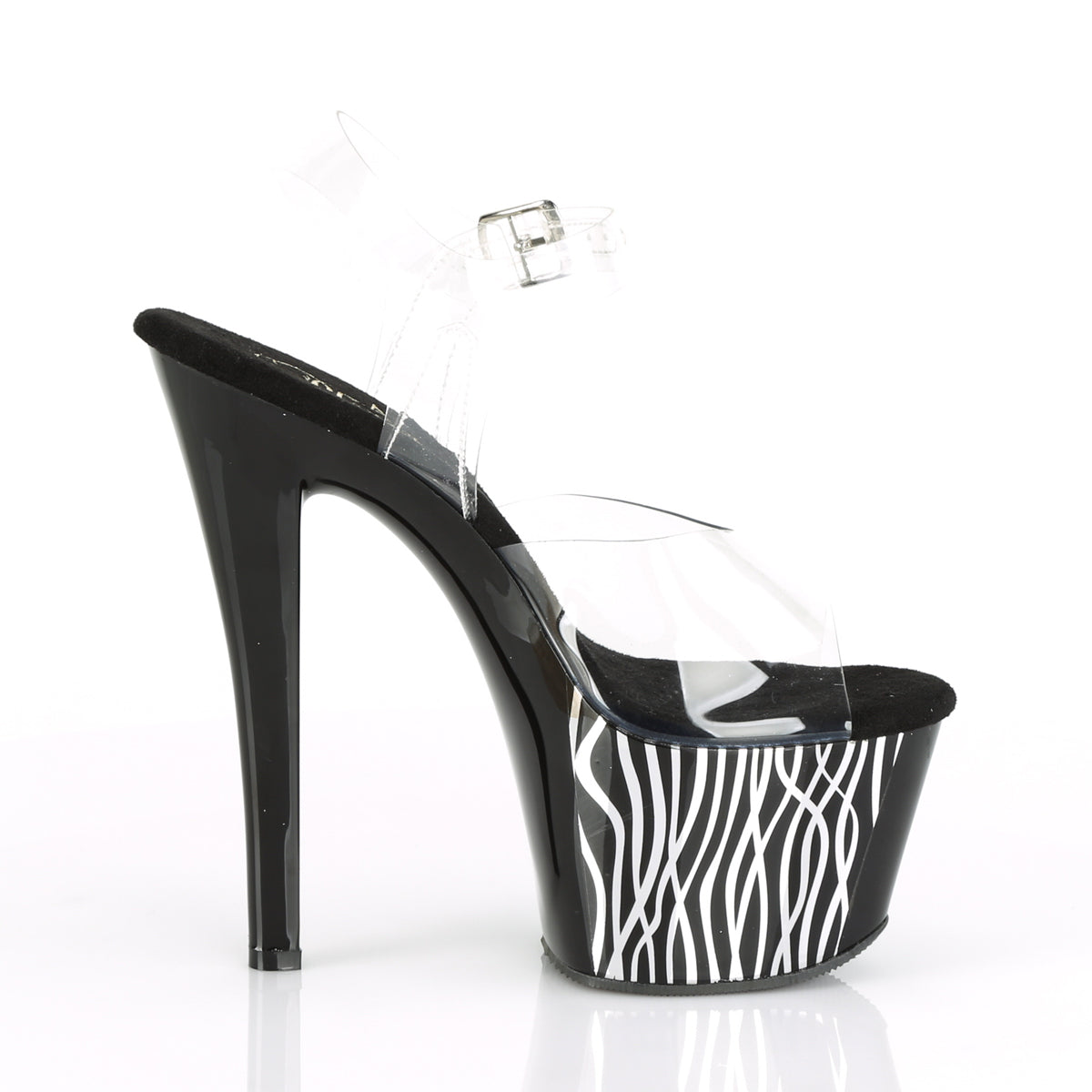Pleaser Sandales pour femmes SKY-308cp-2 CLR / BLK-SLV Chrome