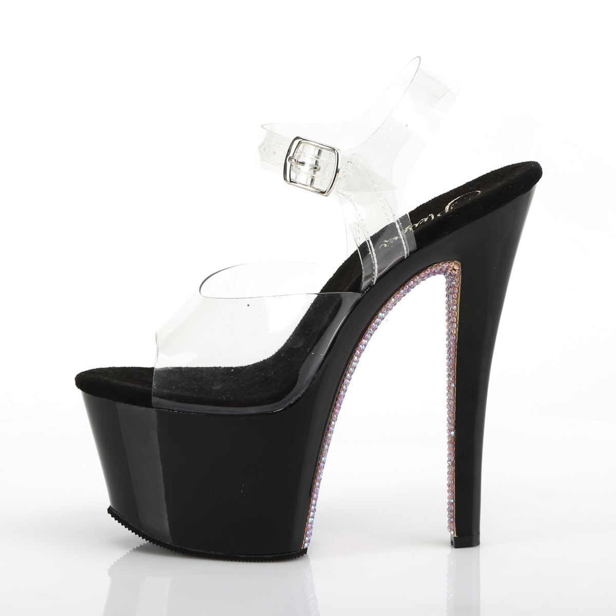 Pleaser Sandales pour femmes SKY-308CRS CLR / BLK-CHAMPAGNE AB RSTN